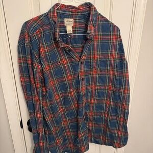 LL Bean Men's Scotch Plaid Flannel Shirt, Traditional Fit